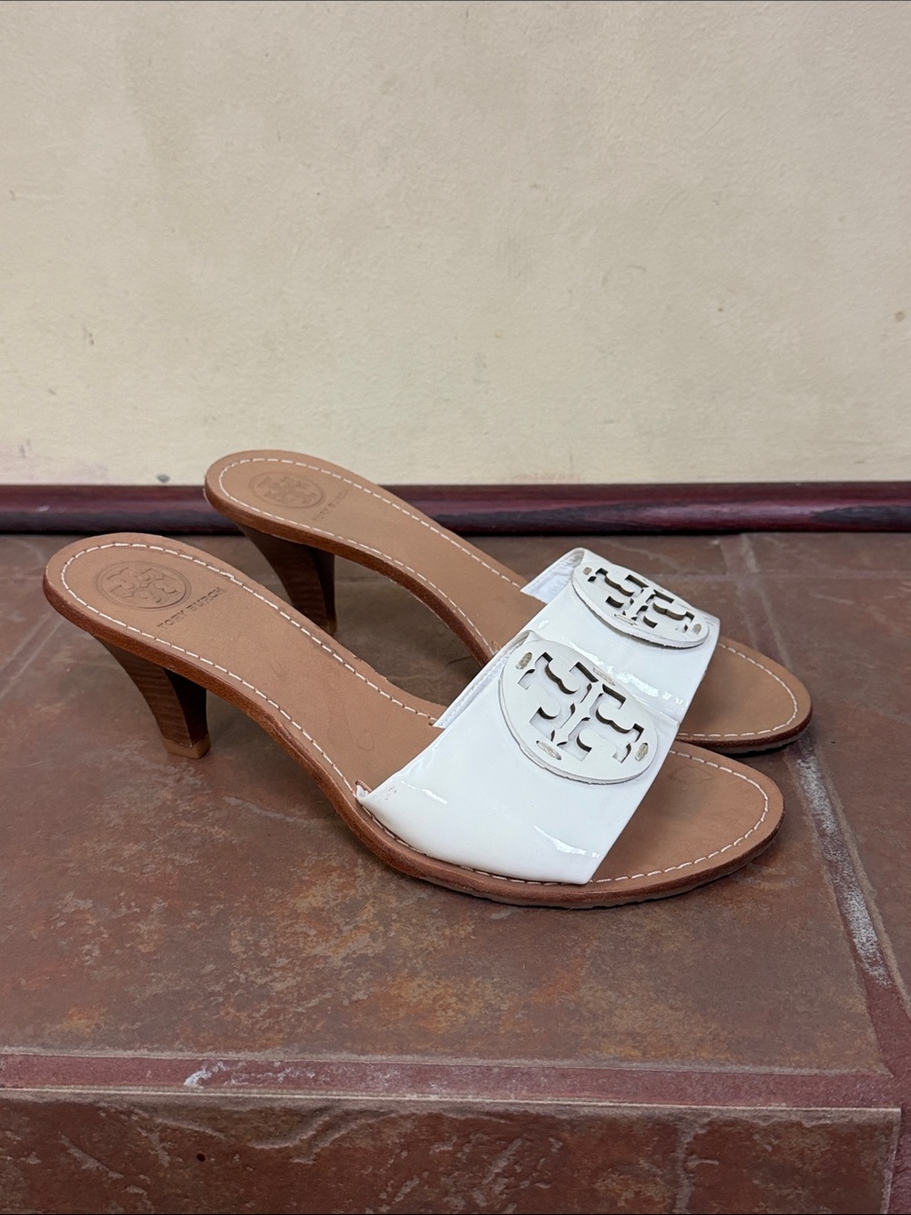 Tory Burch White Patent Miller Slide Sandal
